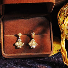 Load image into Gallery viewer, 18K Gold Fan Diamond Drop Earrings: Art Deco Style
