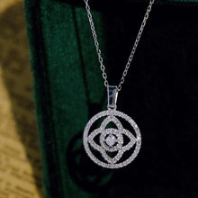 Load image into Gallery viewer, 18K Gold Diamond Lotus Necklace: Handmade White Gold Chain