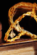 Load image into Gallery viewer, 18K Gold Fan Diamond Drop Earrings: Art Deco Style