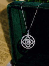 Load image into Gallery viewer, 18K Gold Diamond Lotus Necklace: Handmade White Gold Chain