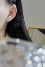 Load image into Gallery viewer, 18K Gold Diamond Snowflake Earrings: Radiant Starburst Design