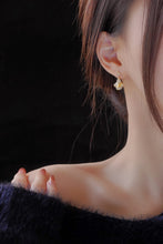 Load image into Gallery viewer, 18K Gold Fan Diamond Drop Earrings: Art Deco Style