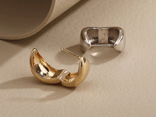 Load image into Gallery viewer, Pure 18K Water Drop Gold Earrings, Simple and Stylish Earrings, U Shape Earrings, Gold Hoop Earrings, Minimalist Earrings Gold