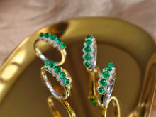 Load image into Gallery viewer, 18K White Gold Natural Emerald Diamond Ring, Multi Stone Ring, Gold Stacking Rings, Stylish Rings, Gold Diamond Ring, Real Diamond Ring, Wedding Ring