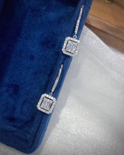 Load image into Gallery viewer, 18K White Gold Natural Diamond Earrings, Simple and Stylish Earrings, Minimalist Earrings Gold, Real Diamond Earrings, Anniversary Earrings