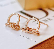 Load image into Gallery viewer, 18K Gold Natural Diamond Earrings, Dainty Hoop Earrings, Gold Hoop Earrings, Stylish Earrings, Real Diamond Earrings, Gold Diamond Earrings, Minimalist Earrings