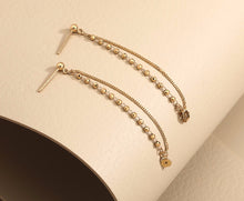 Load image into Gallery viewer, Pure 18K Gold Chain Earrings, Chain Loop Earrings, Stud Chain Earrings, Simple and Stylish Earrings, Minimalist Earrings Gold, Dainty Chain Earrings