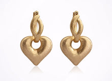 Load image into Gallery viewer, Pure 18K Gold Earrings, Gold Heart Earrings, Simple and Stylish Earrings, Minimalist Earrings Gold, Statement Earrings, Detachable Earrings