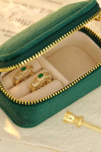 Load image into Gallery viewer, 18K Yellow Gold Natural Emerald Diamond Earrings, Emerald Hoop Earrings, French Earrings, Natural Emerald Earrings, Stylish Earrings, Dainty Gold Earrings