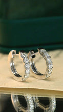 Load image into Gallery viewer, 18K White Gold Natural Diamond Earrings, Huggie Hoop Earrings, Diamond Huggies, Gold Hoop Earrings, Stylish Earrings, Real Diamond Earrings, Gold Diamond Earrings