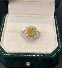 Load image into Gallery viewer, 18K White Gold Natural Yellow Diamond Ring, Fancy Diamond Ring, Stylish Rings, Gold Diamond Ring, Real Diamond Ring, Wedding Ring, Engagement Ring