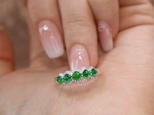 Load image into Gallery viewer, 18K White Gold Natural Emerald Diamond Ring, Multi Stone Ring, Gold Stacking Rings, Stylish Rings, Gold Diamond Ring, Real Diamond Ring, Wedding Ring