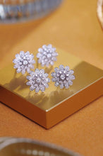 Load image into Gallery viewer, 18K White Gold Natural Diamond Flower Earrings, Flower Diamond Earrings, Flower Diamond Studs, Diamond Studs, Flower Studs, Stylish Earrings, Real Diamond Earrings