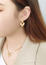 Load image into Gallery viewer, Pure 18K Gold Earrings, Gold Heart Earrings, Simple and Stylish Earrings, Minimalist Earrings Gold, Statement Earrings, Detachable Earrings