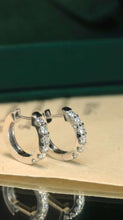 Load image into Gallery viewer, 18K White Gold Natural Diamond Earrings, Huggie Hoop Earrings, Diamond Huggies, Gold Hoop Earrings, Stylish Earrings, Real Diamond Earrings, Gold Diamond Earrings