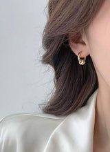 Load image into Gallery viewer, 18K Gold Natural Diamond Earrings, Dainty Hoop Earrings, Gold Hoop Earrings, Stylish Earrings, Real Diamond Earrings, Gold Diamond Earrings, Minimalist Earrings