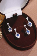 Load image into Gallery viewer, 18K White Gold Natural Sapphire Diamond Earrings, Natural Vivid Blue Sapphire Earrings, Stylish Earrings