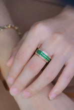 Load image into Gallery viewer, 18K Yellow Gold Natural Emerald Diamond Ring, Multi Stone Ring, Gold Stacking Rings, Stylish Rings, Gold Diamond Ring, Real Diamond Ring, Wedding Ring