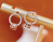 Load image into Gallery viewer, 18K Gold Natural Diamond Earrings, Dainty Hoop Earrings, Gold Hoop Earrings, Stylish Earrings, Real Diamond Earrings, Gold Diamond Earrings, Minimalist Earrings