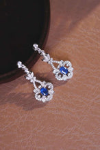 Load image into Gallery viewer, 18K White Gold Natural Sapphire Diamond Earrings, Natural Vivid Blue Sapphire Earrings, Stylish Earrings