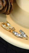 Load image into Gallery viewer, 18K Gold Natural Diamond Earrings, Huggie Hoop Earrings, Diamond Huggies, Gold Hoop Earrings, Stylish Earrings, Real Diamond Earrings, Gold Diamond Earrings