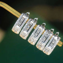 Load image into Gallery viewer, 18K White Gold Natural Diamond Earrings, Huggie Hoop Earrings, Diamond Huggies, Gold Hoop Earrings, Stylish Earrings, Real Diamond Earrings, Gold Diamond Earrings