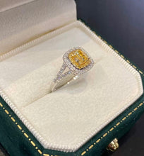 Load image into Gallery viewer, 18K White Gold Natural Yellow Diamond Ring, Fancy Diamond Ring, Stylish Rings, Gold Diamond Ring, Real Diamond Ring, Wedding Ring, Engagement Ring