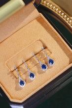Load image into Gallery viewer, 18K White Gold Natural Sapphire Diamond Earrings, Natural Vivid Blue Sapphire Earrings, Stylish Earrings
