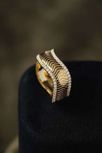 Load image into Gallery viewer, 18K Yellow Gold Natural Diamond Ring, Snake Bone Ring, Stylish Rings, Gold Diamond Ring, Real Diamond Ring, Wedding Ring, Engagement Ring, Statement Rings Gold