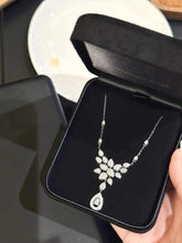 Load image into Gallery viewer, 18K White Gold Natural Diamond Pendant, Pear Diamond Pendant, Real Diamond Pendant, Diamond Gift, Wedding Pendants