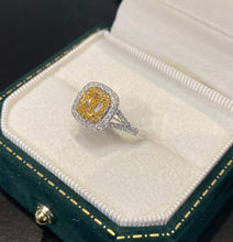 Load image into Gallery viewer, 18K White Gold Natural Yellow Diamond Ring, Fancy Diamond Ring, Stylish Rings, Gold Diamond Ring, Real Diamond Ring, Wedding Ring, Engagement Ring