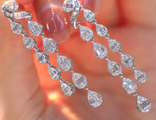 Load image into Gallery viewer, 18K White Gold Natural Diamond Earrings, Diamond Drop Earrings, Stylish Earrings, Real Diamond Earrings, Gold Diamond Earrings