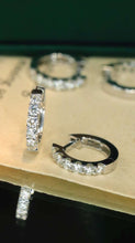 Load image into Gallery viewer, 18K White Gold Natural Diamond Earrings, Huggie Hoop Earrings, Diamond Huggies, Gold Hoop Earrings, Stylish Earrings, Real Diamond Earrings, Gold Diamond Earrings
