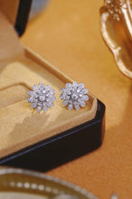 Load image into Gallery viewer, 18K White Gold Natural Diamond Flower Earrings, Flower Diamond Earrings, Flower Diamond Studs, Diamond Studs, Flower Studs, Stylish Earrings, Real Diamond Earrings