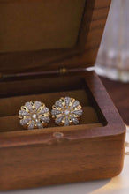 Load image into Gallery viewer, 18K Yellow Gold Natural Diamond Sunflower Earrings, Gold Sunflower Earrings, Simple and Stylish Earrings, Real Diamond Earrings, Anniversary Earrings