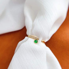 Load image into Gallery viewer, 18K Yellow Gold Natural Top Green Type A Jadeite Jade Diamond Ring, Gold Stacking Rings, Stylish Rings, Gold Diamond Ring, Real Diamond Ring, Wedding Ring