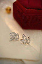 Load image into Gallery viewer, 18K White Gold Natural Diamond Earrings, Simple and Stylish Earrings, Minimalist Earrings Gold, Real Diamond Earrings, Minimalist Diamond