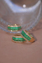 Load image into Gallery viewer, 18K Yellow Gold Natural Emerald Diamond Ring, Multi Stone Ring, Gold Stacking Rings, Stylish Rings, Gold Diamond Ring, Real Diamond Ring, Wedding Ring