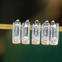 Load image into Gallery viewer, 18K White Gold Natural Diamond Earrings, Huggie Hoop Earrings, Diamond Huggies, Gold Hoop Earrings, Stylish Earrings, Real Diamond Earrings, Gold Diamond Earrings