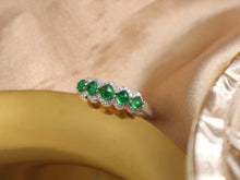 Load image into Gallery viewer, 18K White Gold Natural Emerald Diamond Ring, Multi Stone Ring, Gold Stacking Rings, Stylish Rings, Gold Diamond Ring, Real Diamond Ring, Wedding Ring