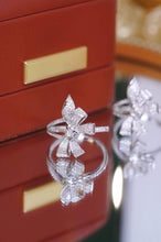 Load image into Gallery viewer, 18K White Gold Natural Diamond Ring, Bow Diamond Ring, Gold Ribbon Ring, Stylish Rings, Gold Diamond Ring, Real Diamond Ring, Bow Knot Ring, Wedding Ring