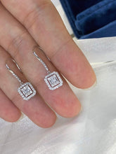 Load image into Gallery viewer, 18K White Gold Natural Diamond Earrings, Simple and Stylish Earrings, Minimalist Earrings Gold, Real Diamond Earrings, Anniversary Earrings