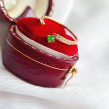 Load image into Gallery viewer, 18K Yellow Gold Natural Top Green Type A Jadeite Jade Diamond Ring, Gold Stacking Rings, Stylish Rings, Gold Diamond Ring, Real Diamond Ring, Wedding Ring