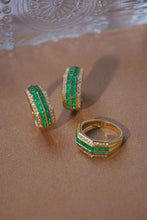 Load image into Gallery viewer, 18K Yellow Gold Natural Emerald Diamond Ring, Multi Stone Ring, Gold Stacking Rings, Stylish Rings, Gold Diamond Ring, Real Diamond Ring, Wedding Ring