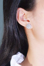 Load image into Gallery viewer, 18K White Gold Natural Diamond Flower Earrings, Flower Diamond Earrings, Flower Diamond Studs, Diamond Studs, Flower Studs, Stylish Earrings, Real Diamond Earrings