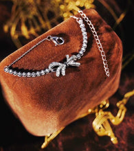 Load image into Gallery viewer, 18K White Gold Natural Diamond Bracelet, Gold Bow Bracelet, Stylish Bracelet, Gold Diamond Bracelet, Real Diamond Bracelet, Wedding Bracelets, Engagement Bracelet