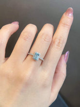Load image into Gallery viewer, 18K White Gold Natural Aquamarine Diamond Ring, Gold Aquamarine Ring, Stylish Rings, Gold Wedding Ring, Anniversary Gift