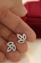 Load image into Gallery viewer, 18K White Gold Natural Diamond Earrings, Simple and Stylish Earrings, Minimalist Earrings Gold, Real Diamond Earrings, Minimalist Diamond