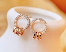 Load image into Gallery viewer, 18K Gold Natural Diamond Earrings, Dainty Hoop Earrings, Gold Hoop Earrings, Stylish Earrings, Real Diamond Earrings, Gold Diamond Earrings, Minimalist Earrings