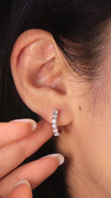 Load image into Gallery viewer, 18K White Gold Natural Diamond Earrings, Huggie Hoop Earrings, Diamond Huggies, Gold Hoop Earrings, Stylish Earrings, Real Diamond Earrings, Gold Diamond Earrings